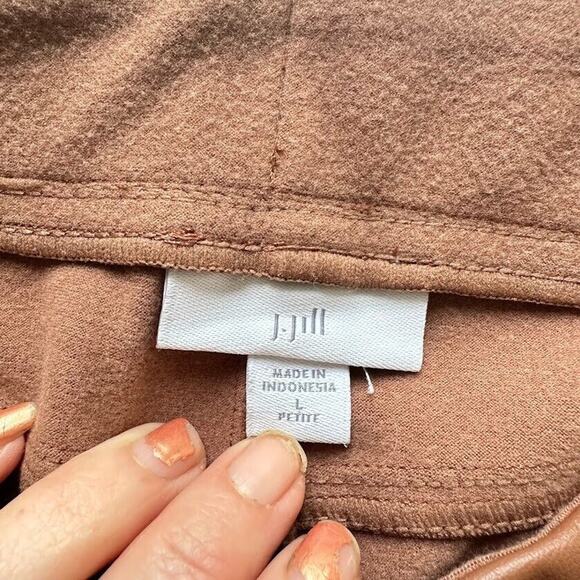 J Jill Vegan Faux Leather Leggings Pull On Pants Brown Size Large Petite LP - Picture 5 of 6